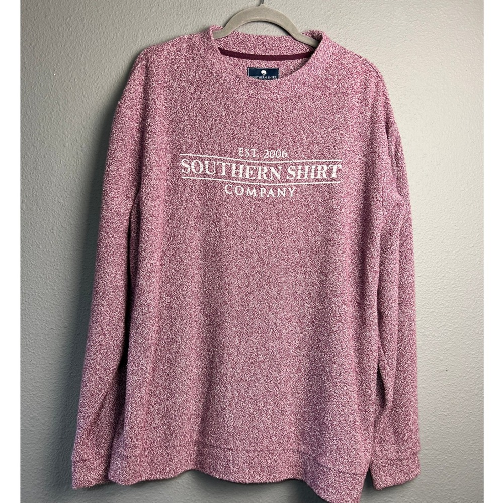Southern Shirt Company Cozy Lounge XL Burgundy Heather Logo Pullover Sweatshirt